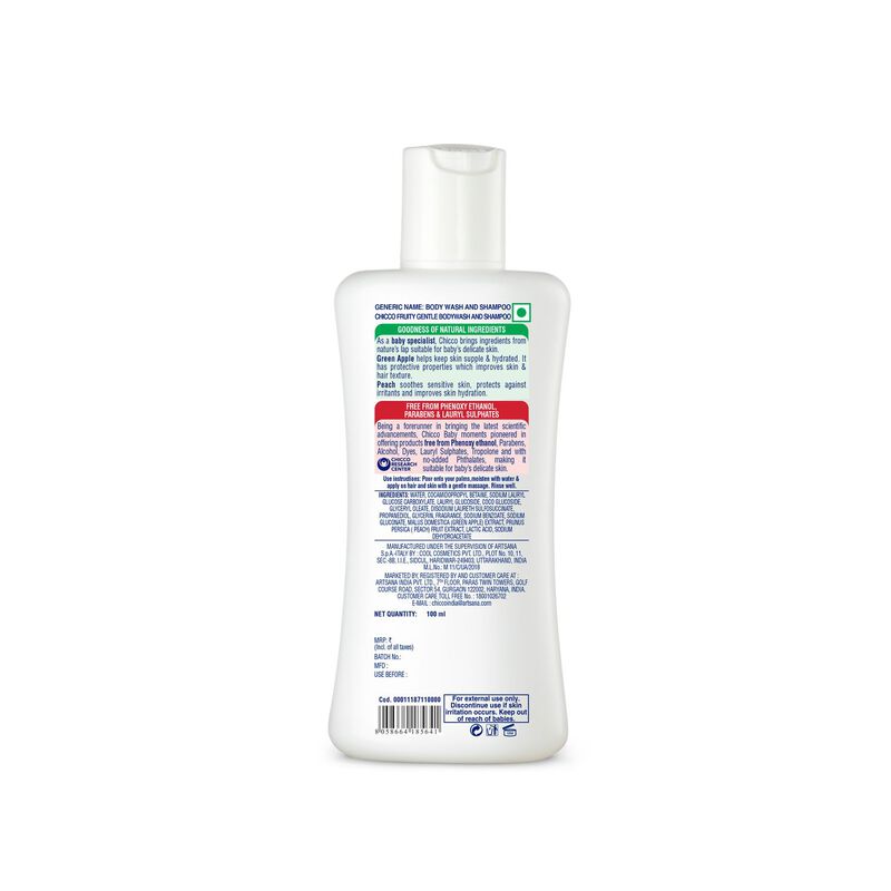 Gentle Bodywash & Shampoo Green Apple (100ml) image number 1
